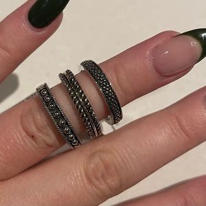 Set of three Andrea Candela rings size 7
